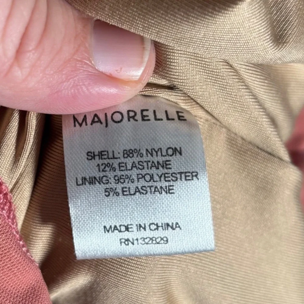 Majorelle Mini Jardin Dress Size S Pink‎ Ruched Mesh Lace Up Long Sleeve Bodycon - Picture 5 of 14